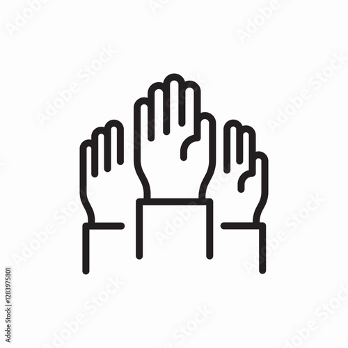 raised hands voting icon vector sign