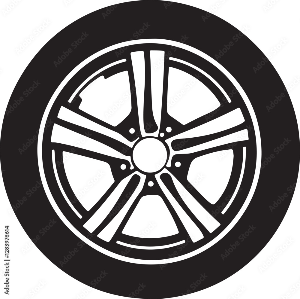 car wheel vector illustration on white background. car wheel vector illustration on white background.