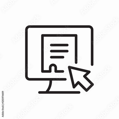 computer monitor document icon vector sign