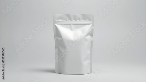 Matte White Stand Up Pouch Packaging Mockup | Ziplock Bag for Food, Coffee, Powder & More.