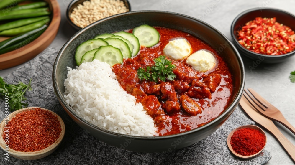 A delicious serving of red pork rice, emphasizing the rich sauce, juicy pork slices, and fragrant rice. --chaos 20 --ar 16:9 --quality 2 --v 6.1 Job ID: 6f74120c-1109-458b-9bca-460b7edf368d A delicious serving of red pork rice, emphasizing the rich sauce, juicy pork slices, and fragrant rice. --chaos 20 --ar 16:9 --quality 2 --v 6.1 Job ID: 6f74120c-1109-458b-9bca-460b7edf368d