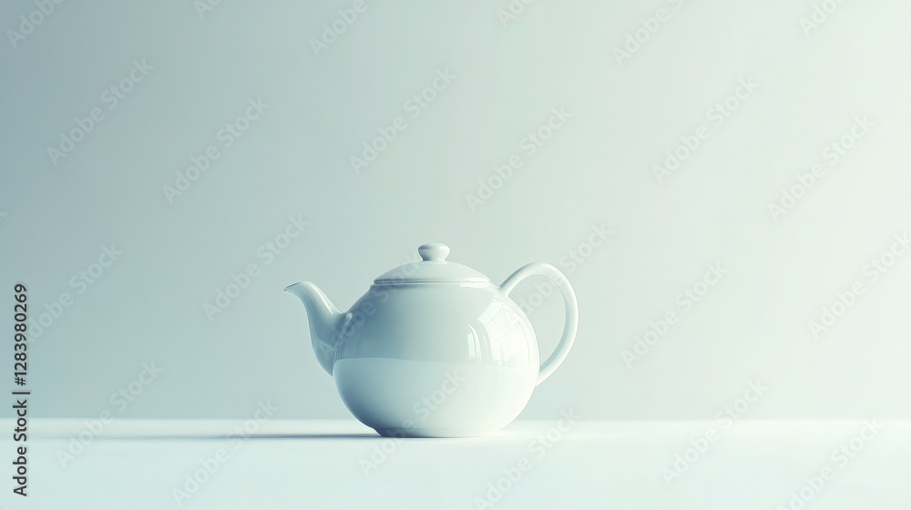 A minimalist ceramic teapot with a smooth finish, positioned on a white background to highlight its elegant design. A minimalist ceramic teapot with a smooth finish, positioned on a white background to highlight its elegant design.