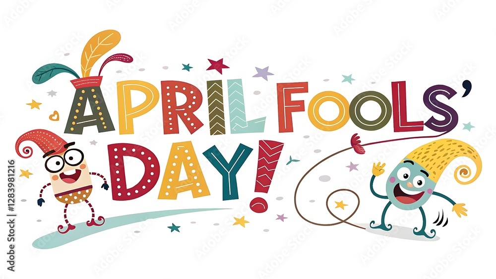 April Fools', Fun Typography. April Fools' poster, April Fools', Fun Typography. April Fools' poster,