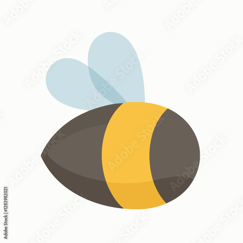 Friendly Cartoon Headless Bee with Light Blue Wings