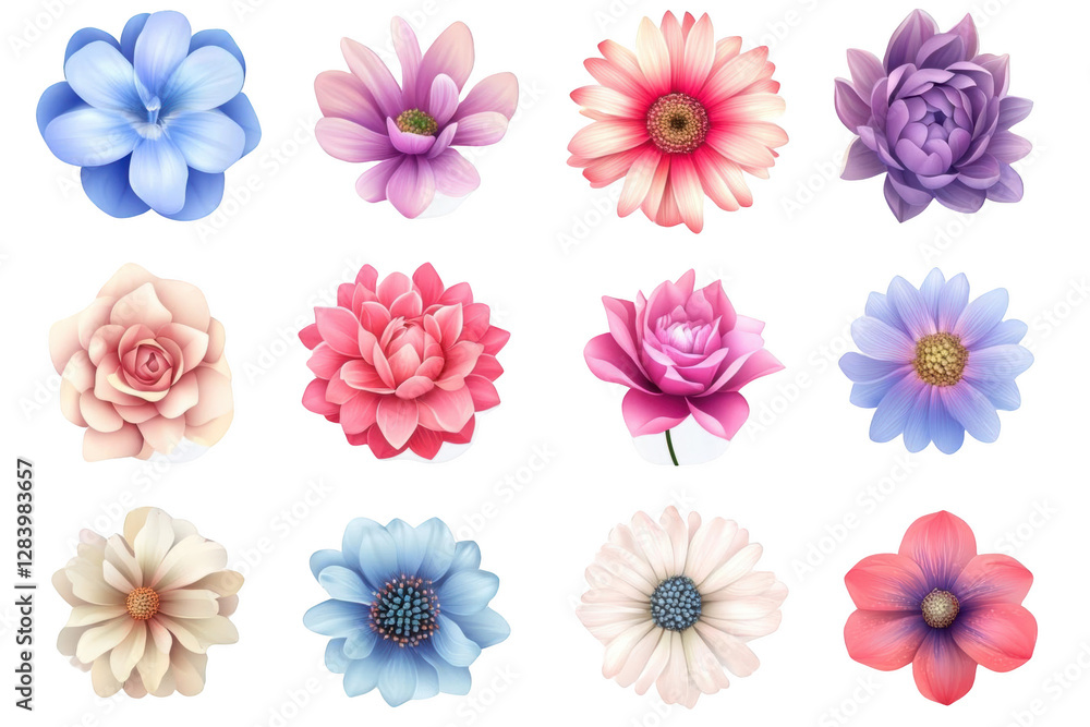 Delicate Flowers with Transparent Petals, Blooming in Vivid Colors, Gentle and Fragile, A Visual Symphony of Nature Delicate Flowers with Transparent Petals, Blooming in Vivid Colors, Gentle and Fragile, A Visual Symphony of Nature