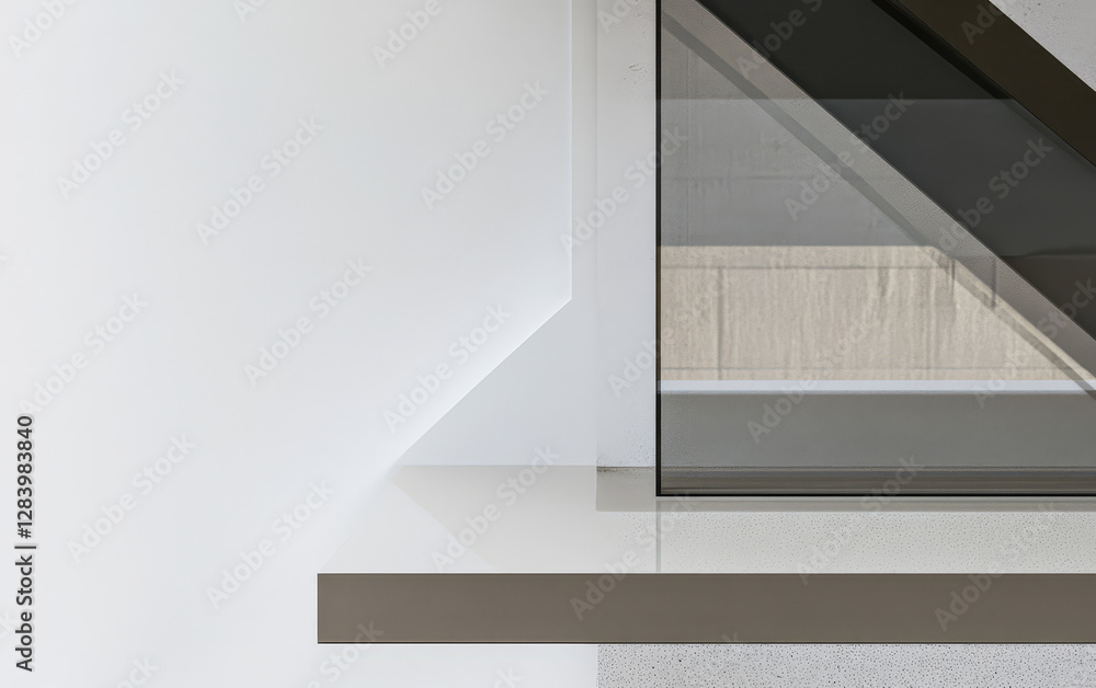 Modern staircase design featuring geometric lines and sleek materials in a minimalist space Modern staircase design featuring geometric lines and sleek materials in a minimalist space