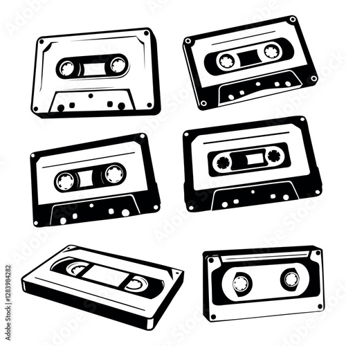 audio cassette tape vector