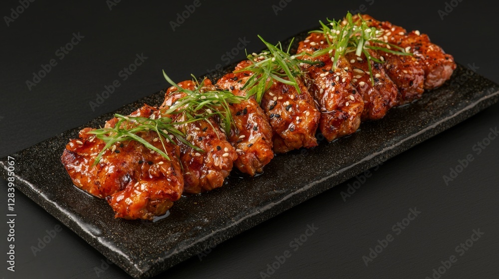 Artful pork slices arranged to create a waterfall effect, with sauce enhancing the look --chaos 20 --ar 16:9 --quality 2 --v 6.1 Job ID: b2659063-4928-49d3-a4cc-f241ed90bc70 Artful pork slices arranged to create a waterfall effect, with sauce enhancing the look --chaos 20 --ar 16:9 --quality 2 --v 6.1 Job ID: b2659063-4928-49d3-a4cc-f241ed90bc70