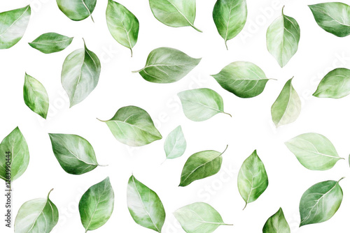 Wallpaper Mural Green Leaves Falling on a Black Background, Transparent Objects for Design, Nature Inspiration Torontodigital.ca