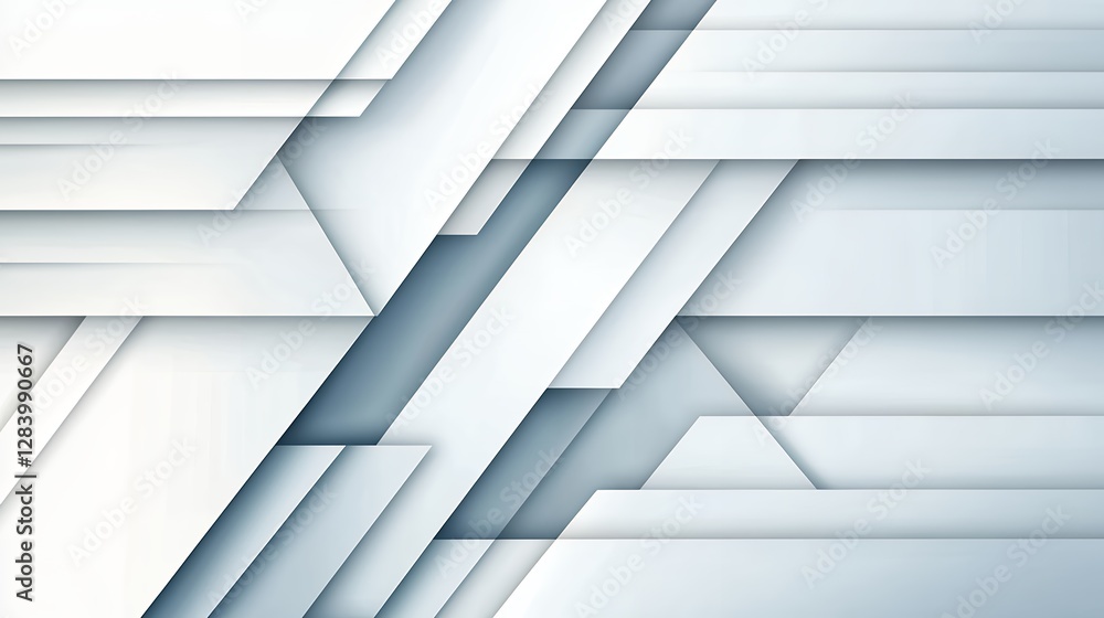 Abstract Geometric White and Gray Background with Overlapping Polygonal Shapes Abstract Geometric White and Gray Background with Overlapping Polygonal Shapes