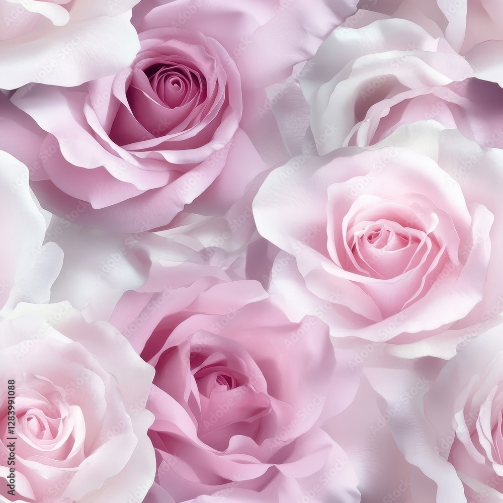 Seamless Soft Focus Background of Pink Roses in Delicate Floral Design Seamless Soft Focus Background of Pink Roses in Delicate Floral Design