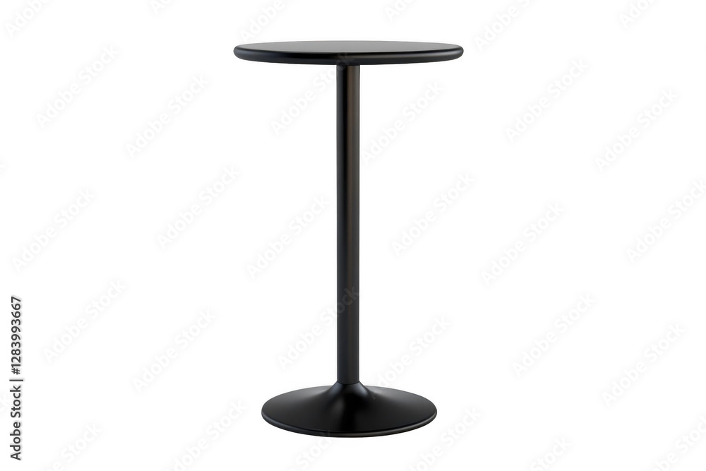 A Black Table with a Round Top and a Tall, Thin Leg - Transparent Objects A Black Table with a Round Top and a Tall, Thin Leg - Transparent Objects