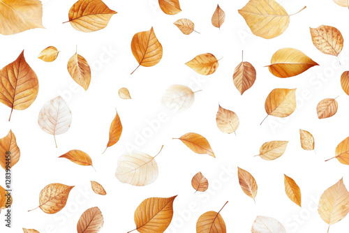 Falling Autumn Leaves Against a Black Background: A Beautiful Display of Nature's Transparency