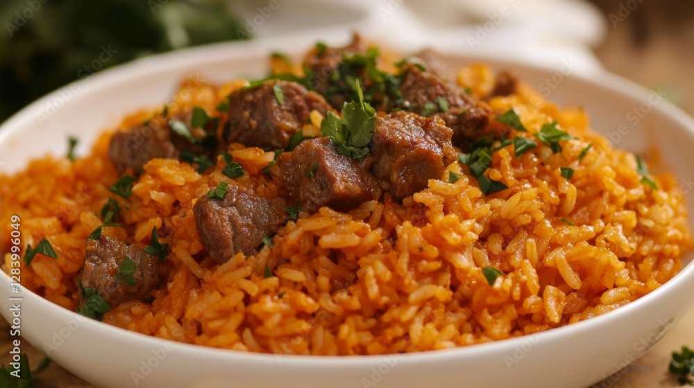 Red Pork Rice served with tender pork on a simple backdrop. --chaos 20 --ar 16:9 --quality 2 --v 6.1 Job ID: 32be0ecc-1b7f-4aa0-8560-34c0e4c8d437 Red Pork Rice served with tender pork on a simple backdrop. --chaos 20 --ar 16:9 --quality 2 --v 6.1 Job ID: 32be0ecc-1b7f-4aa0-8560-34c0e4c8d437
