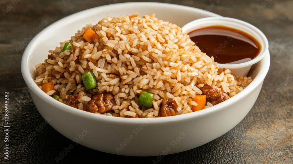 Red Pork Rice with dipping sauce on a spotless background. --chaos 20 --ar 16:9 --quality 2 --v 6.1 Job ID: 49d51a60-2c01-4360-8ce3-dc11aa42f74a Red Pork Rice with dipping sauce on a spotless background. --chaos 20 --ar 16:9 --quality 2 --v 6.1 Job ID: 49d51a60-2c01-4360-8ce3-dc11aa42f74a