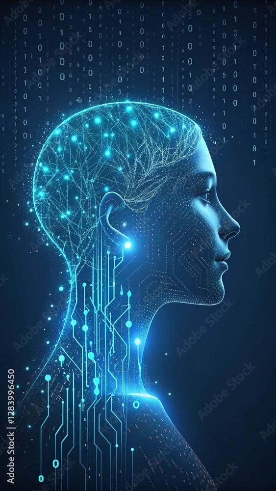 Obraz premium Human Brain Connectivity: Neural Network and Data Visualization