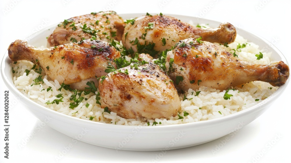 Steamed rice with roasted chicken pieces, captured with a clean white backdrop. --chaos 20 --ar 16:9 --quality 2 --v 6.1 Job ID: 9f2f710e-6f6c-4a45-b861-3af39acdc683 Steamed rice with roasted chicken pieces, captured with a clean white backdrop. --chaos 20 --ar 16:9 --quality 2 --v 6.1 Job ID: 9f2f710e-6f6c-4a45-b861-3af39acdc683