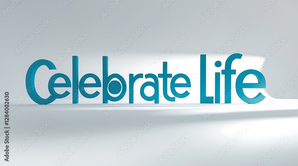 Celebrate life with stylish typography design showcasing uplifting message Celebrate life with stylish typography design showcasing uplifting message