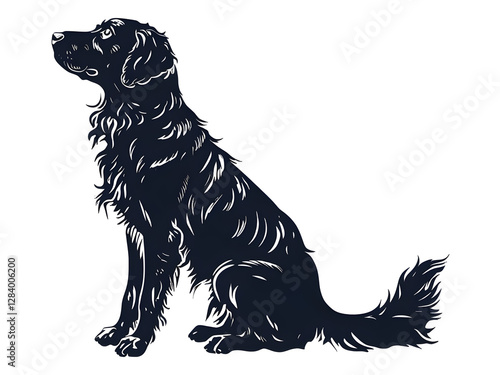 Silhouette Of A Sitting Dog on a Transparent Background