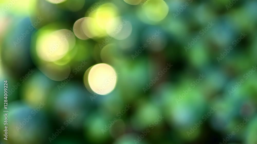 Soft green bokeh effect enhances the tranquility of a natural setting in the afternoon light