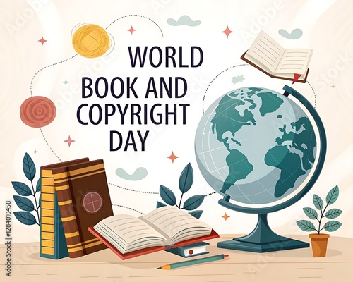 Book Copyright Day, World Book Copyright Day Banner,  photo