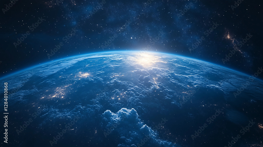 Obraz premium Satellite Orbiting Earth Stunning Space Exploration Modern Technology Digital Artwork High Definition Image Blue Planet Cosmic Background Detailed