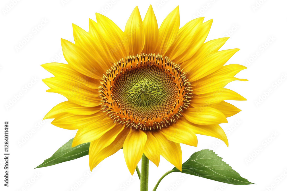 Fototapeta premium Sunflower Blooms Brightly Against Black Background, Summer Beauty Theme.