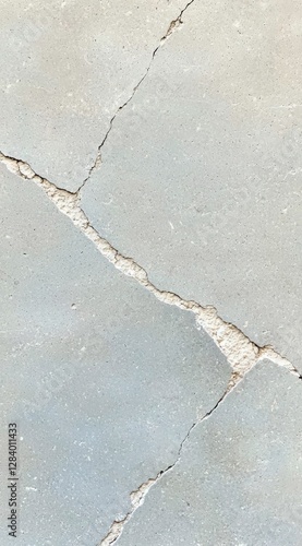 Close up view of a cracked, light grey surface with speckled texture. The cracks are thin and create a network pattern. The overall impression is one
