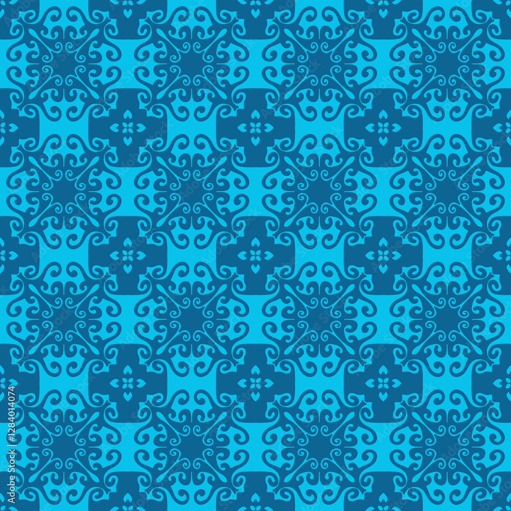 Fototapeta premium Repeating two tone quilt pattern, seamless repeat pattern tile