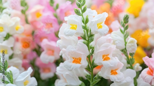 Colorful Snapdragon flowers blooming in garden