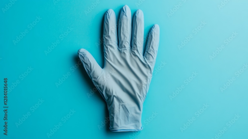 Obraz premium Professional Image Hand Holding Blue Medical Gloves