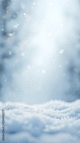 Wallpaper Mural Snowy background with snow flakes and trees in the background Torontodigital.ca