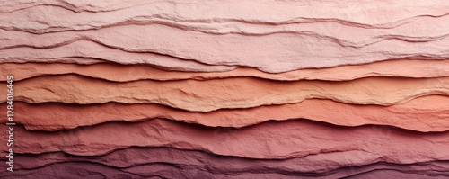 This texture features rich layered sedimentary rock with a gradient of soft pink and peach tones. It offers ample copy space ideal for design applications requiring a natural backdrop