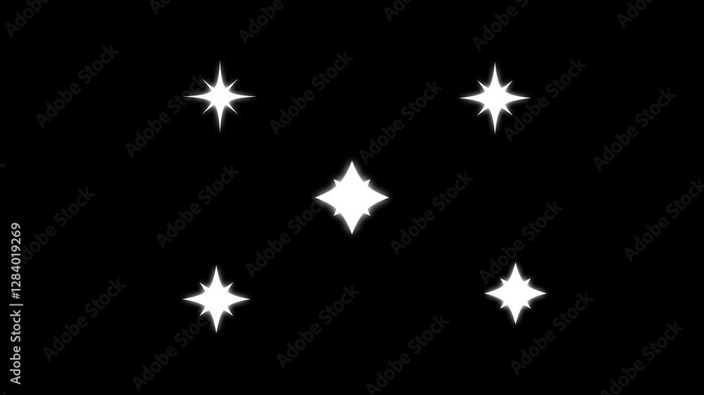 Twinkling Stars with Glowing Glitter Effects, Seamless Animation Loop Twinkling Stars with Glowing Glitter Effects, Seamless Animation Loop