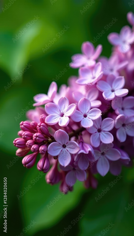 Lilac bush with a profusion of delicate purple flowers against a green background, gardening, spring blooms Lilac bush with a profusion of delicate purple flowers against a green background, gardening, spring blooms