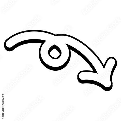 Curved arrow cartoon comic