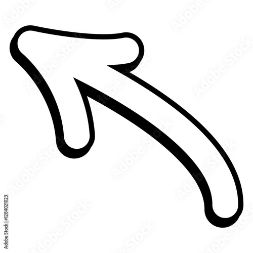 Curved arrow cartoon comic