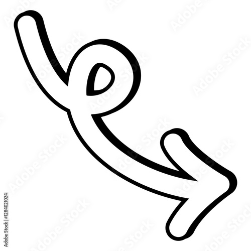 Curved arrow cartoon comic