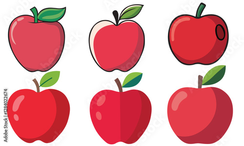apple fruits vector set