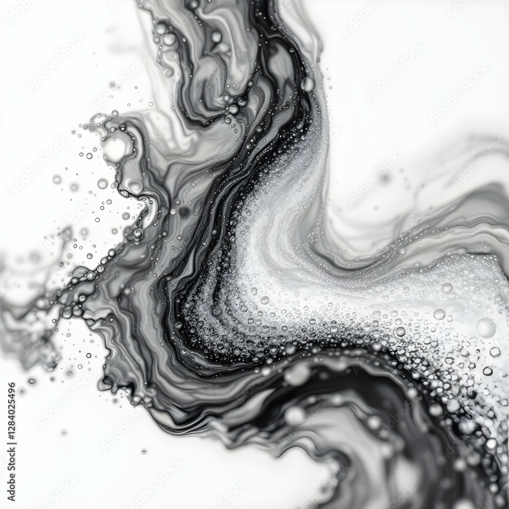 Black and White Abstract Art: A Mesmerizing Flowing Pattern