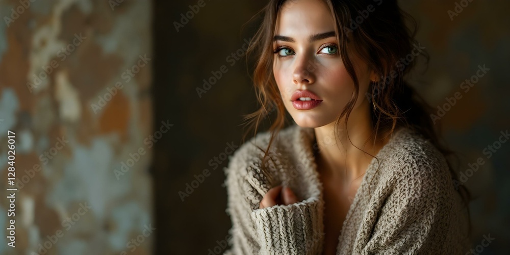 Gentle Beauty: A Serene Moment in a Cozy Setting