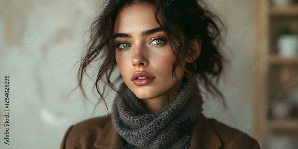 Winter Chic: A Portrait of a Woman in Warmth and Coziness