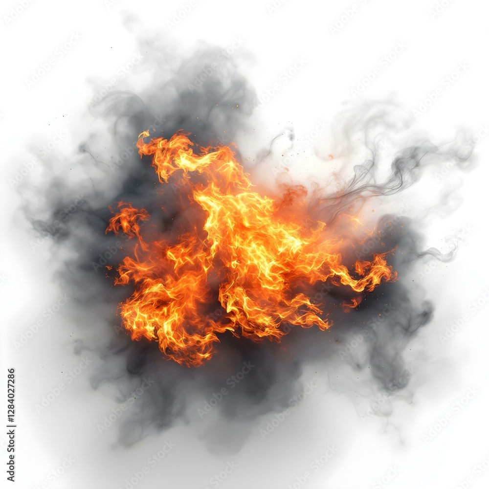 Explosion of Fire and Smoke