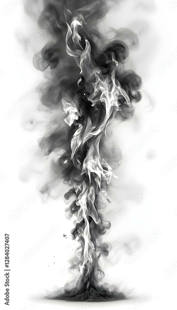 Black Smoke Column: A Powerful and Intense Visual Effect