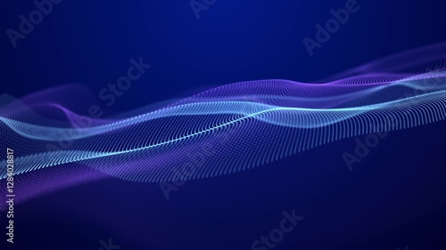 Abstract wave of musical sounds. Smooth information transfer. 3D rendering.