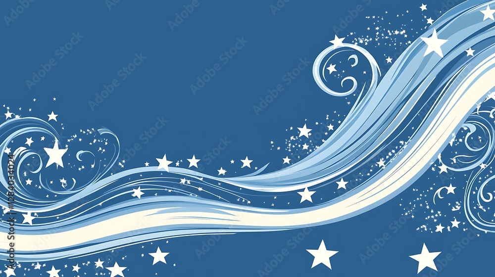Whimsical Winter Stars: A Digital Illustration of Flowing Blue and White Celestial Swirls AI Generated Whimsical Winter Stars: A Digital Illustration of Flowing Blue and White Celestial Swirls AI Generated