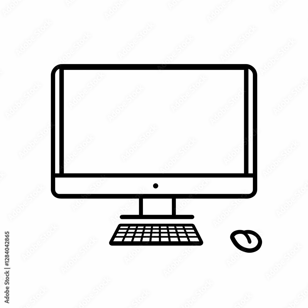 Desktop Computer Icon – Monitor, Keyboard, and Mouse Desktop Computer Icon – Monitor, Keyboard, and Mouse