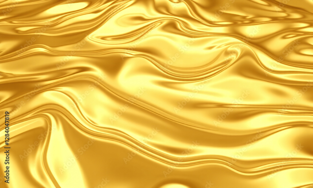 Fototapeta premium A mesmerizing fluid gold waves texture with smooth flowing metallic ripples