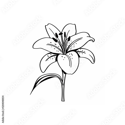 flower line art isolated on white background 
