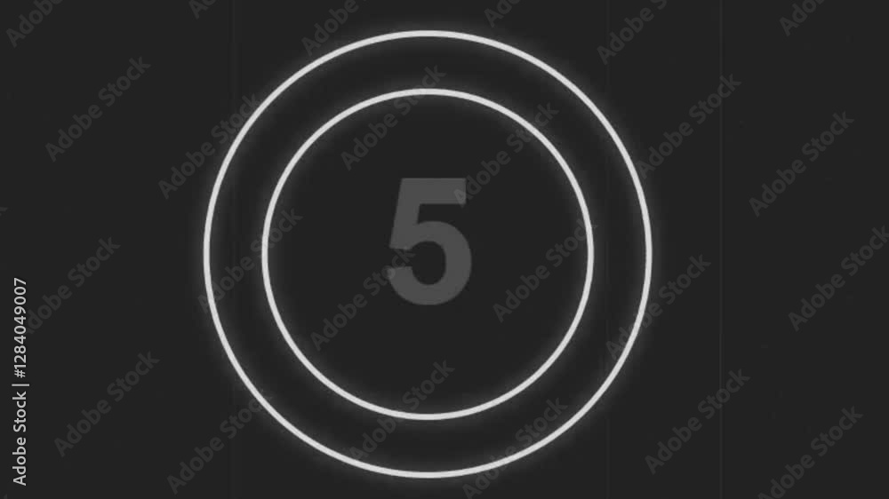 Minimalist Black and White Countdown Timer With Bold Number on Black Background Minimalist Black and White Countdown Timer With Bold Number on Black Background